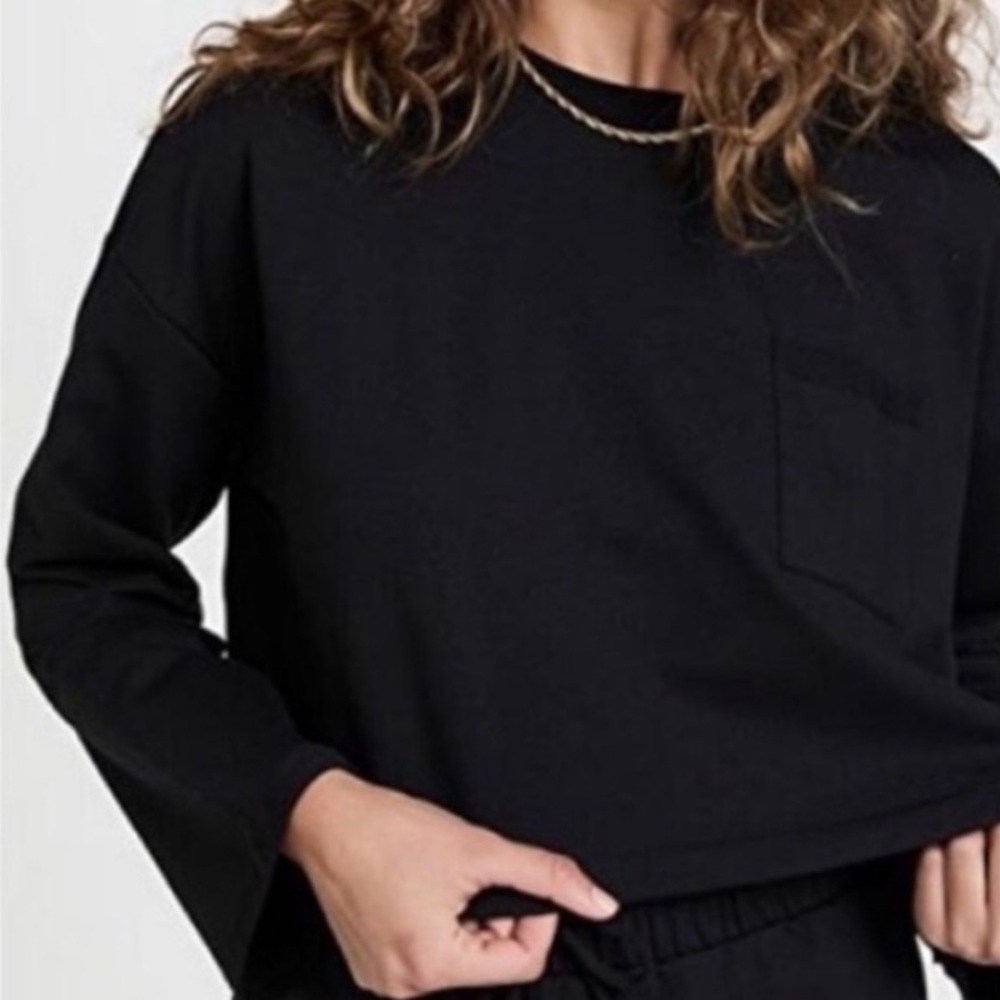 FP Movement by Free People Black Crop Top Sweatshirt